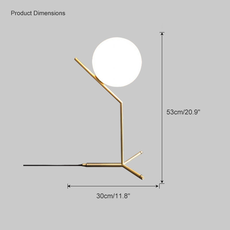Diff Milk Glass Globe Table Lamp-DF8011
