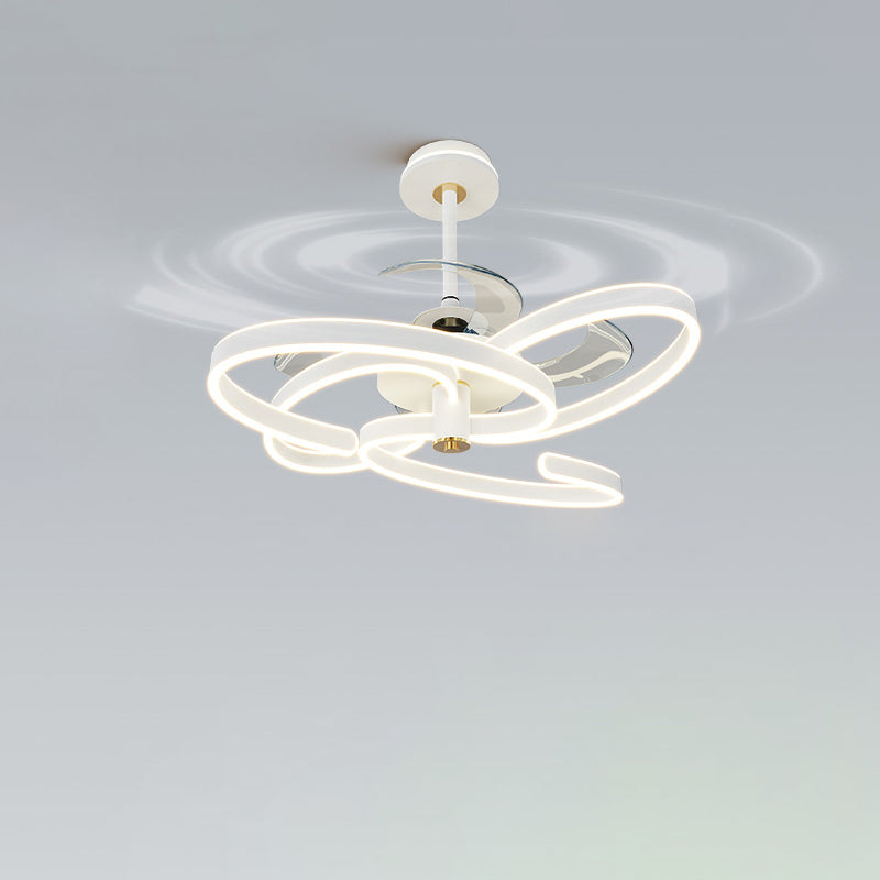 Diff 24" Remote Ceiling Fan Chandelier with Dimmable Bright Light-DF5043