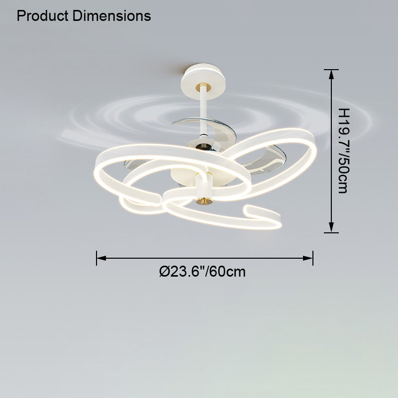Diff 24" Remote Ceiling Fan Chandelier with Dimmable Bright Light-DF5043
