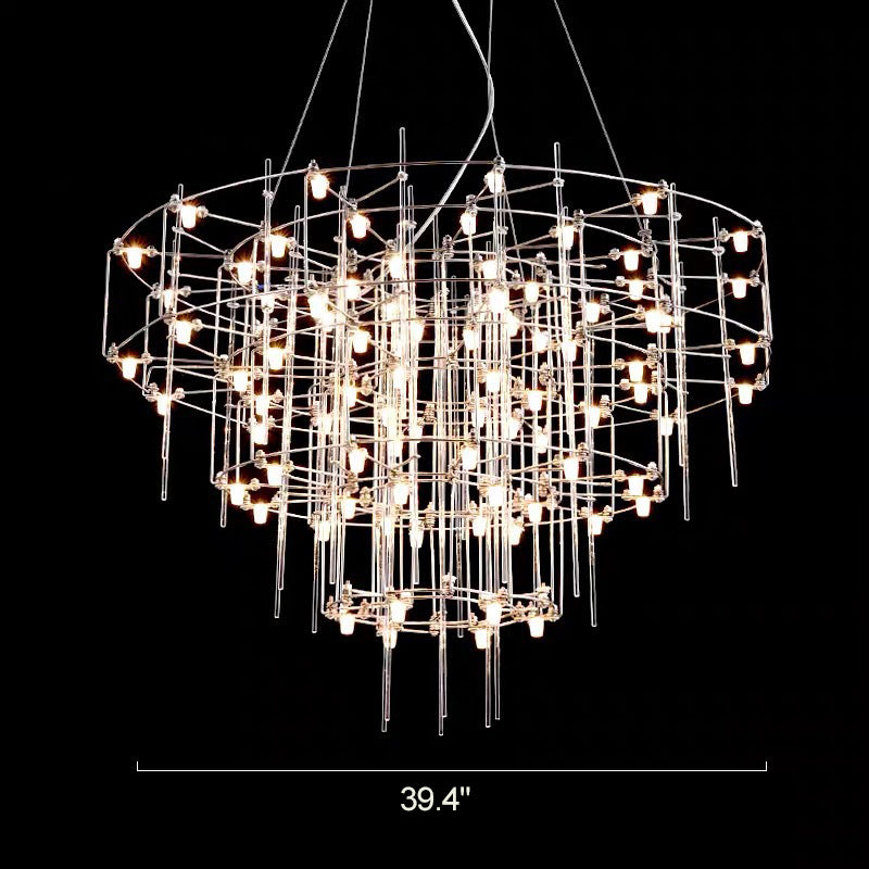 Diff Tiered Glass Rod Sculptural Chandelier-DF2199
