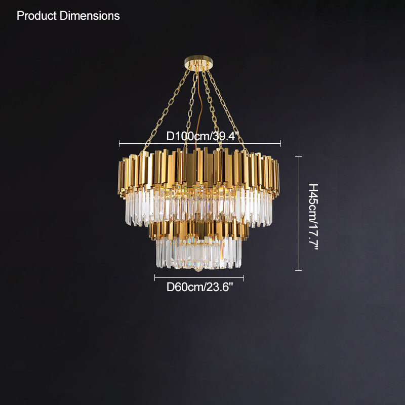 Diff Prism Crystal Tiered Chandelier-DF2185
