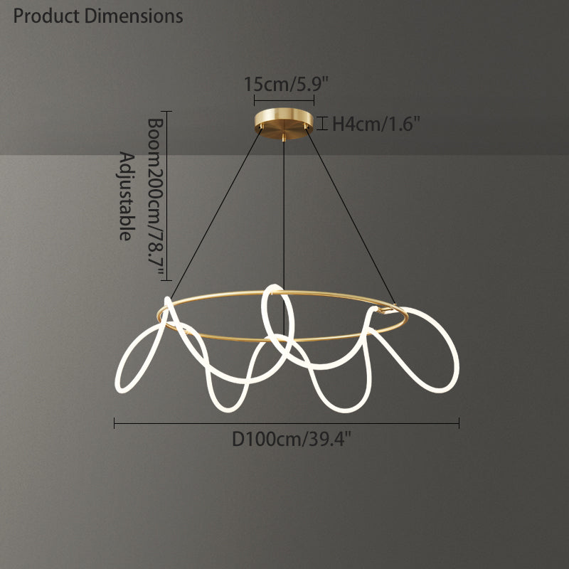 Diff Hose LED Linear/Circular Brass Chandelier-DF2059