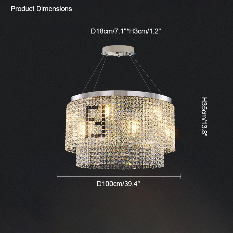 Diff 2-Tier Round/Rectangular Crystal Chandelier-DF2071