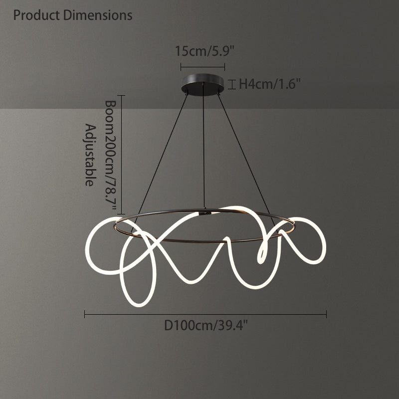 Diff Hose LED Linear/Circular Brass Chandelier-DF2059