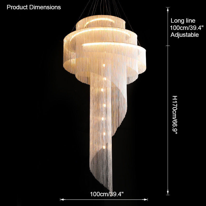 Diff Spiral Tassel Foyer Chandelier-DF2067