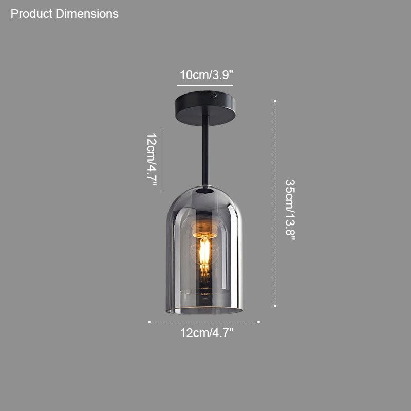 Diff Smoked/Amber Blown Glass Pendant Light-DF2108