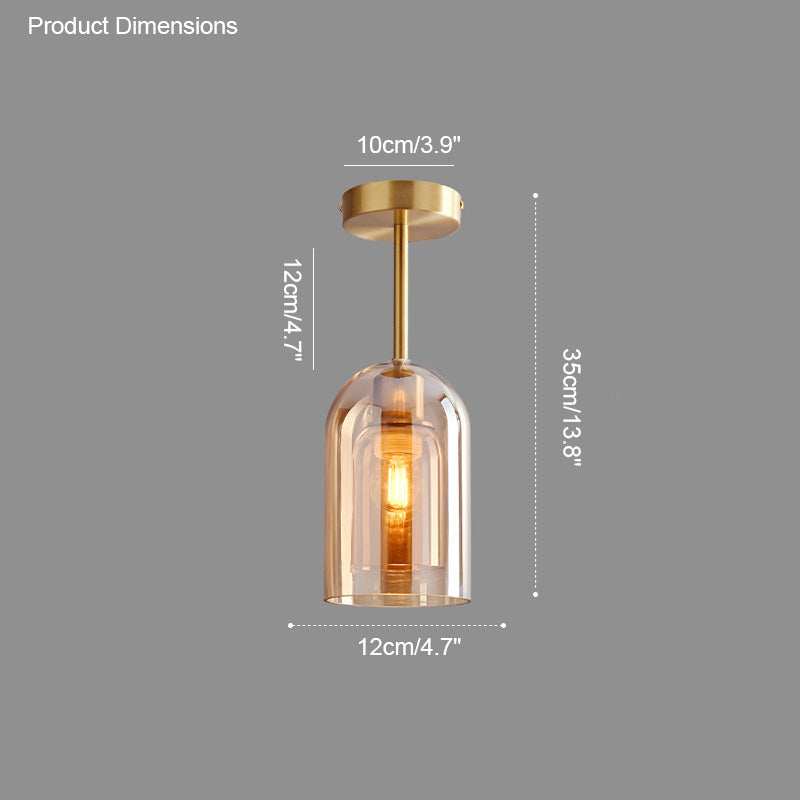 Diff Smoked/Amber Blown Glass Pendant Light-DF2108