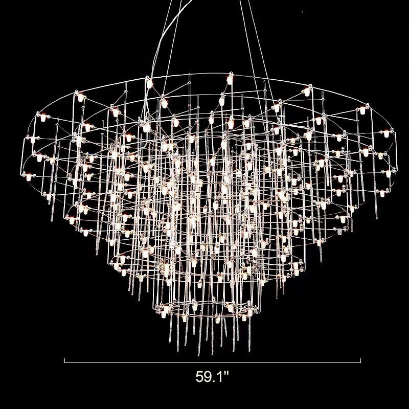Diff Tiered Glass Rod Sculptural Chandelier-DF2199