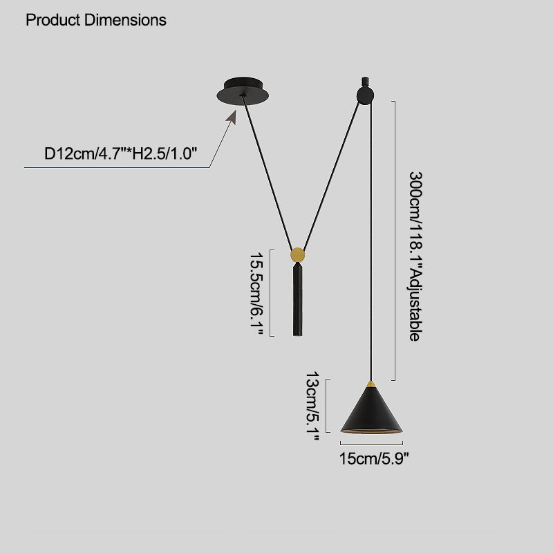 Diff Cone Counterweight Pulley Swag Pendant Lamp-DF2230