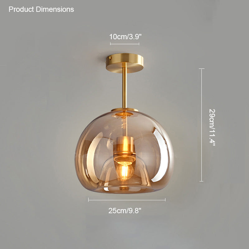 Diff Smoked/Amber Blown Glass Pendant Light-DF2108