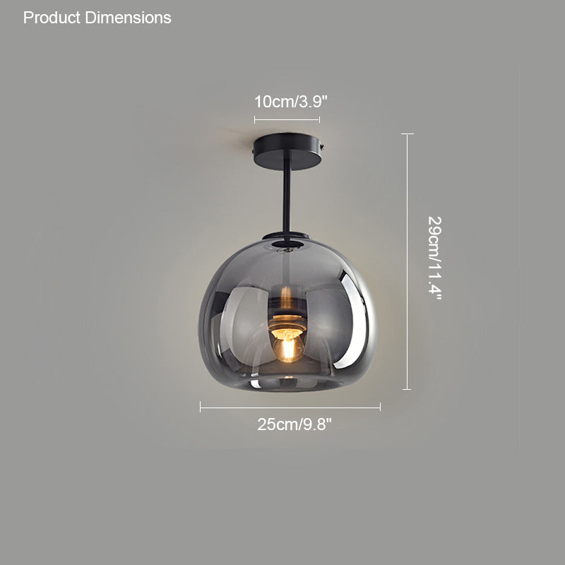 Diff Smoked/Amber Blown Glass Pendant Light-DF2108