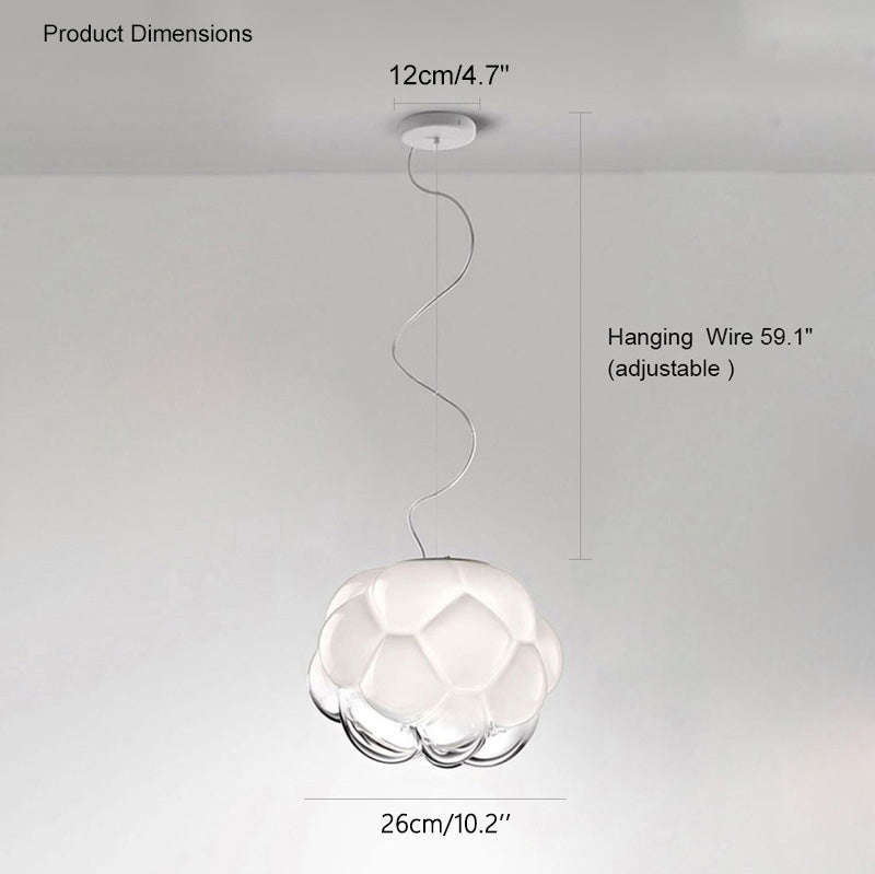 Diff Cloud Milk Blown Glass Ceiling Light-DF1036
