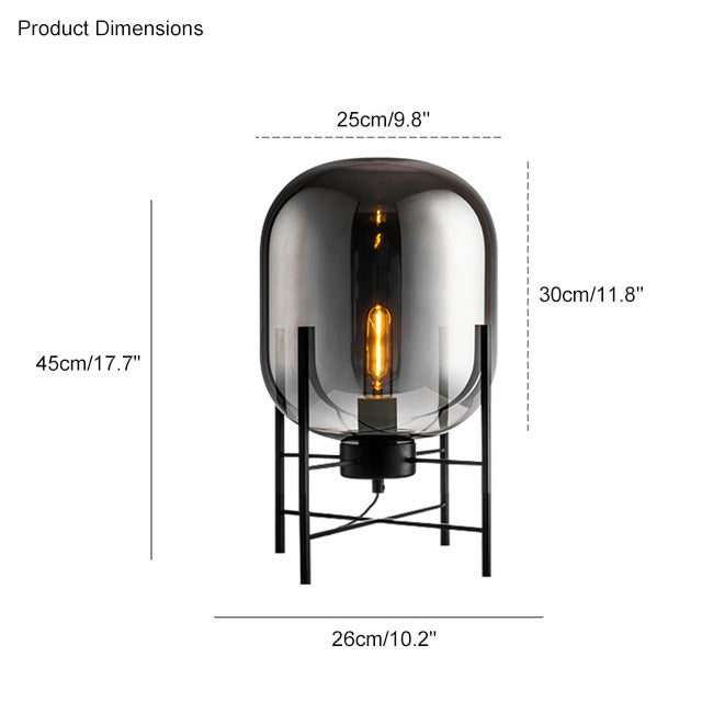 Diff Smoked Glass Lantern Table Lamp-DF8012