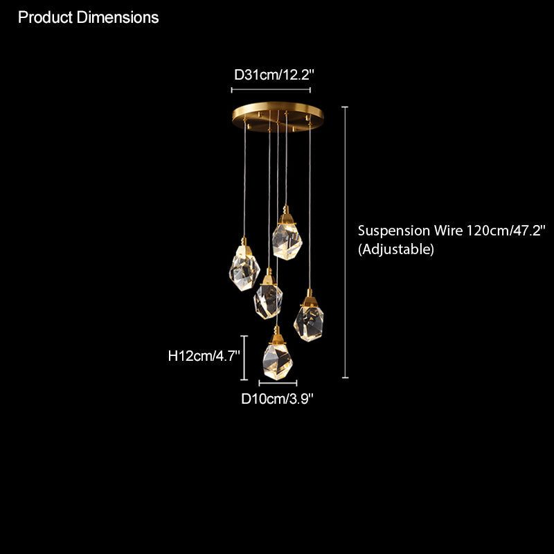 Diff Rock Crystal Rain Chandelier-DF2189