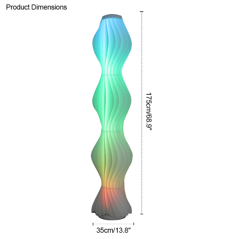 Diff Wavy Column Floor Lamp with Hue Dimmer-DF7074