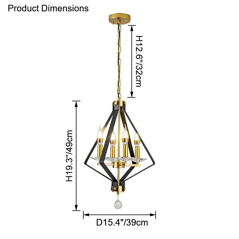 Diff Prism Gold Candle Chandelier-DF2263