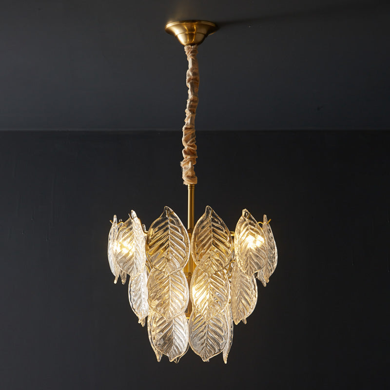 Diff Tiered Glass Leaf Chandelier-DF2209