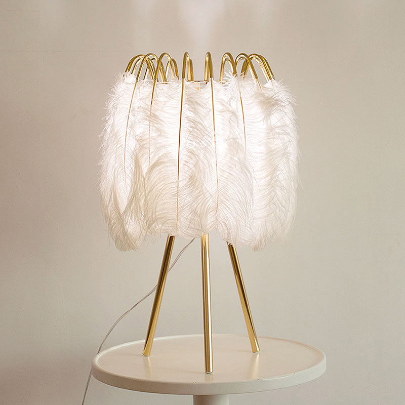 Diff Stylish Tripod Feather Table Lamp-DF8036