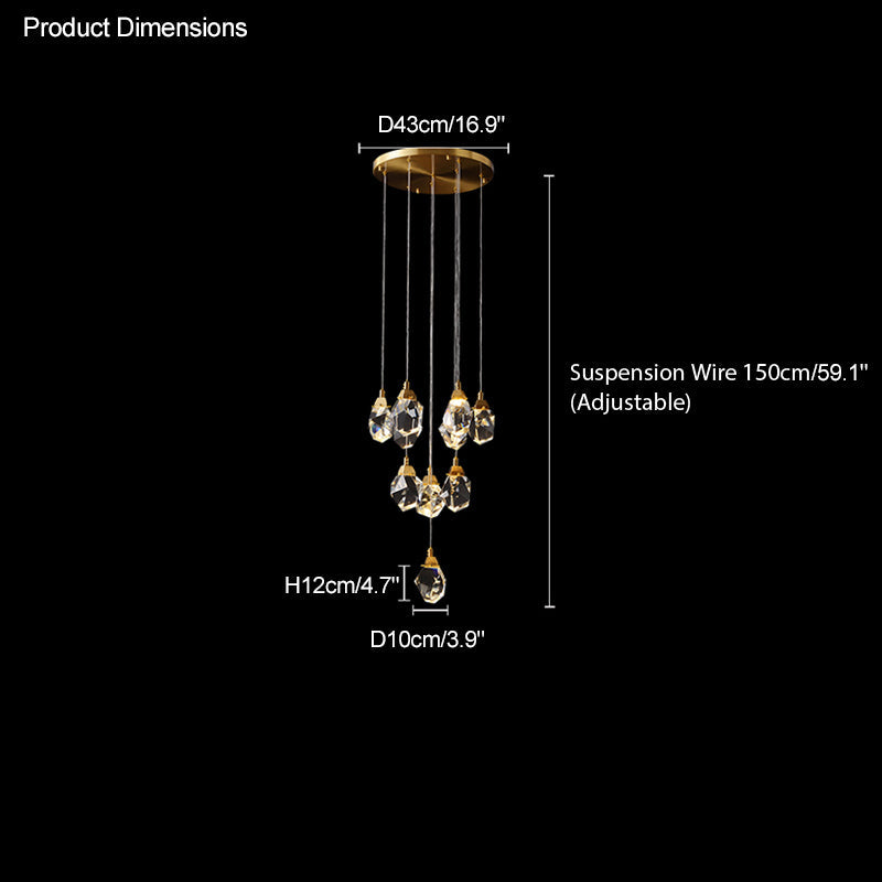 Diff Rock Crystal Rain Chandelier-DF2189