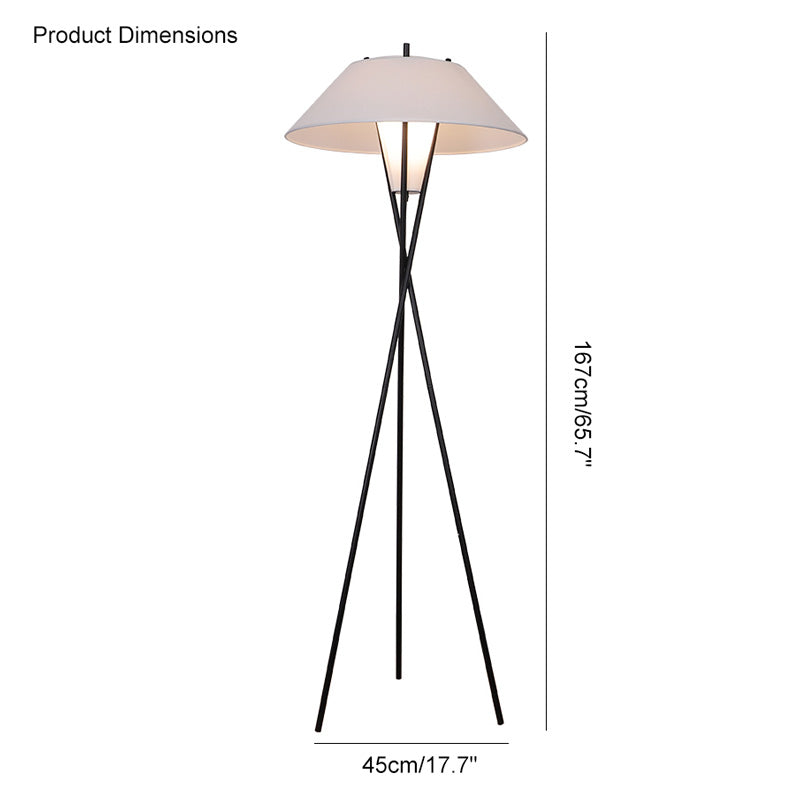 Diff Japandi Cone Tripod Floor Lamp-DF7019