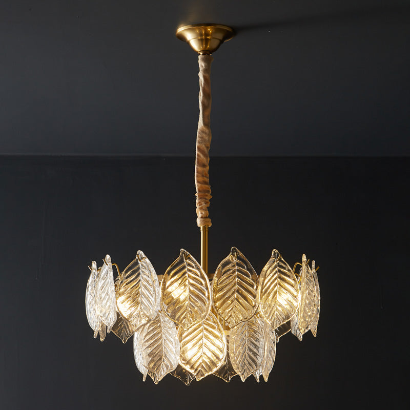 Diff Tiered Glass Leaf Chandelier-DF2209