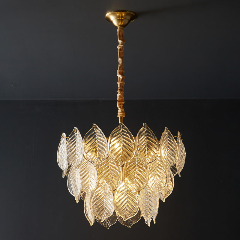 Diff Tiered Glass Leaf Chandelier-DF2209