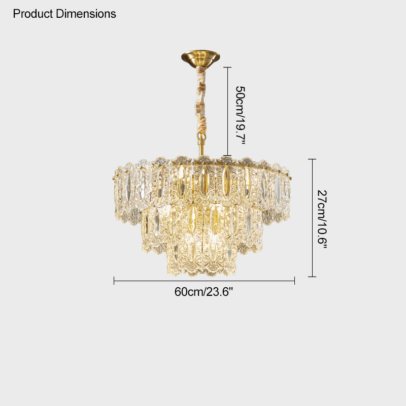 Diff Textured Glass Tiered Chandelier-DF2177