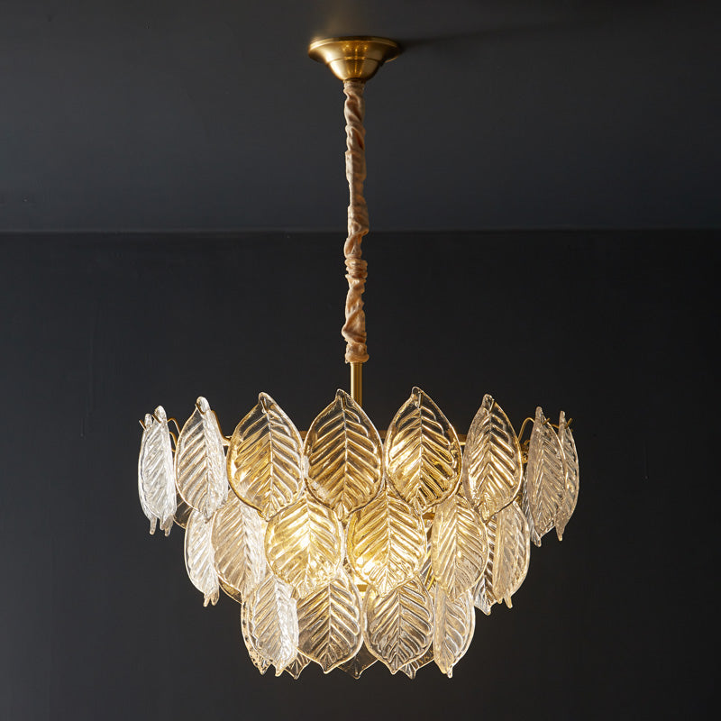 Diff Tiered Glass Leaf Chandelier-DF2209