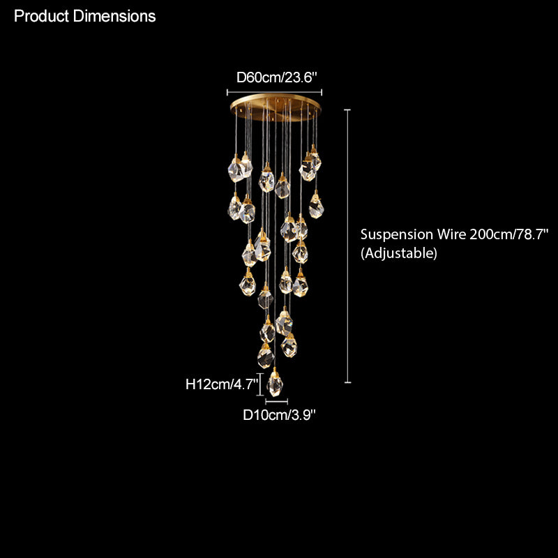 Diff Rock Crystal Rain Chandelier-DF2189