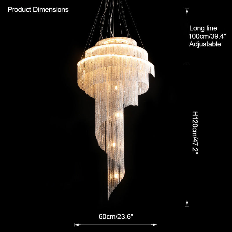Diff Spiral Tassel Foyer Chandelier-DF2067