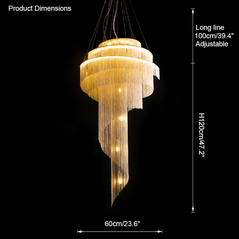 Diff Spiral Tassel Foyer Chandelier-DF2067