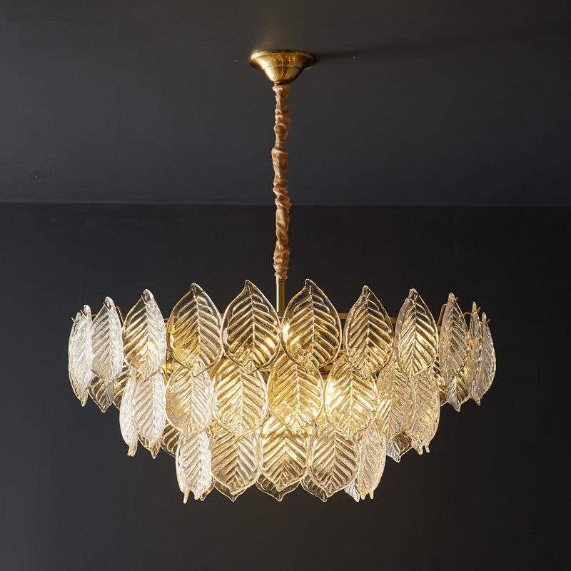 Diff Tiered Glass Leaf Chandelier-DF2209