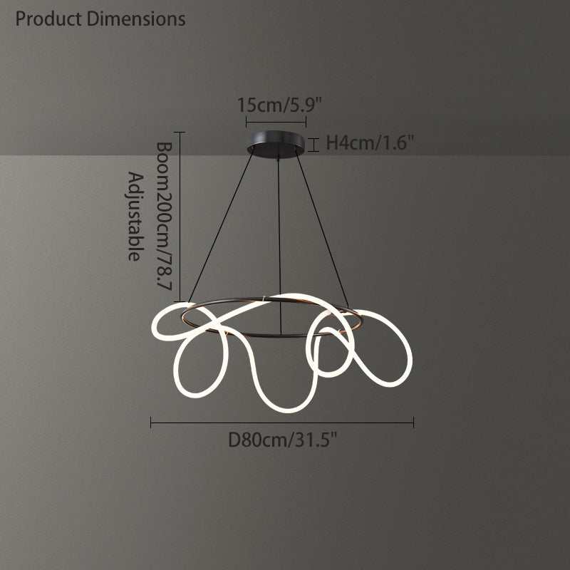 Diff Hose LED Linear/Circular Brass Chandelier-DF2059