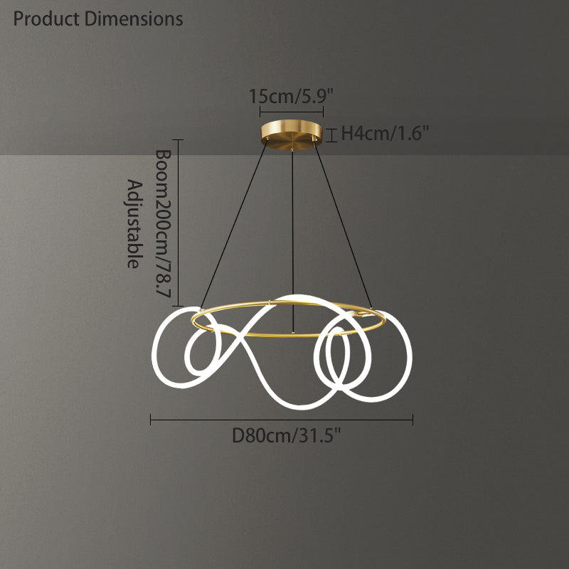 Diff Hose LED Linear/Circular Brass Chandelier-DF2059