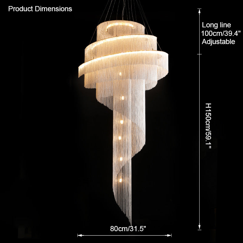 Diff Spiral Tassel Foyer Chandelier-DF2067