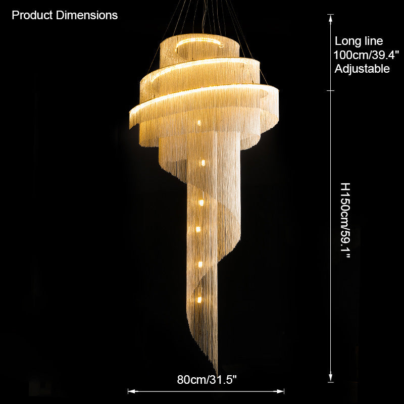 Diff Spiral Tassel Foyer Chandelier-DF2067