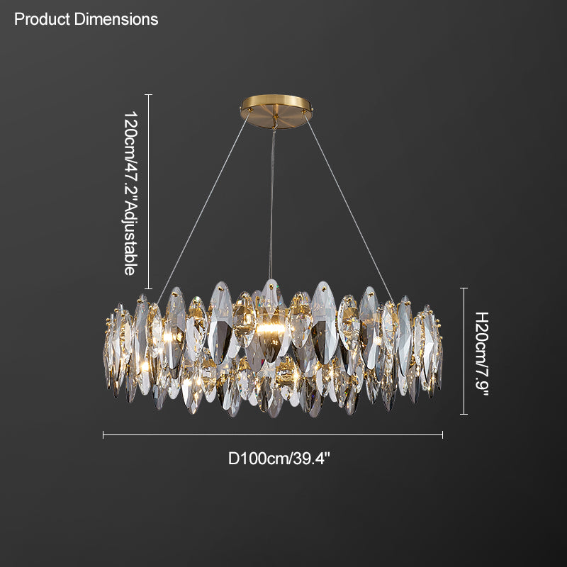 Diff Smoked Crystal Round Chandelier-DF2187
