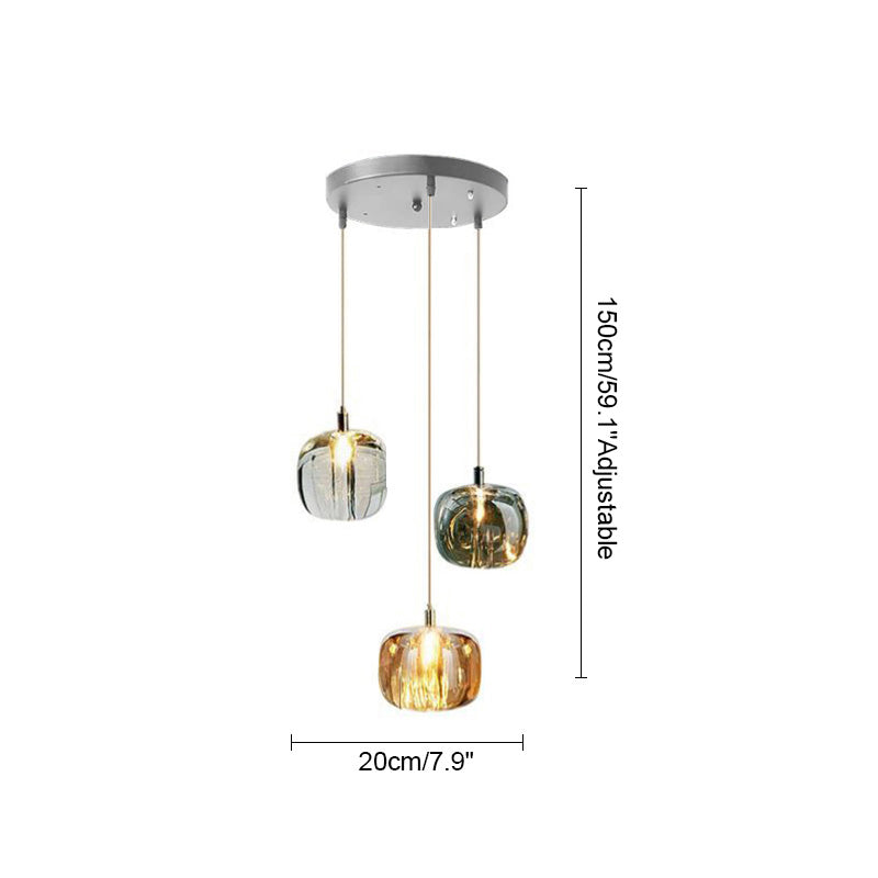 Diff Colored Glass Multi Pendant Chandelier-DF2111