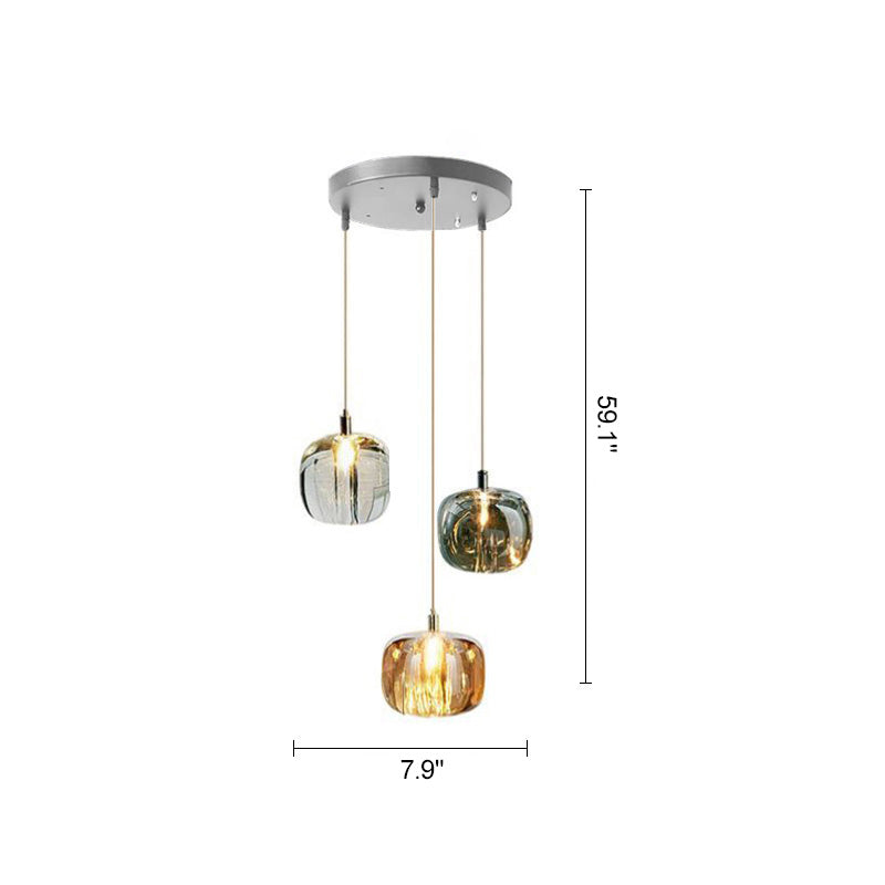Diff Colored Glass Multi Pendant Chandelier-DF2111