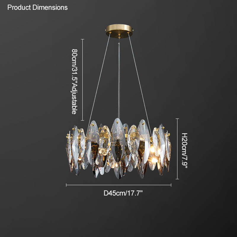 Diff Smoked Crystal Round Chandelier-DF2187