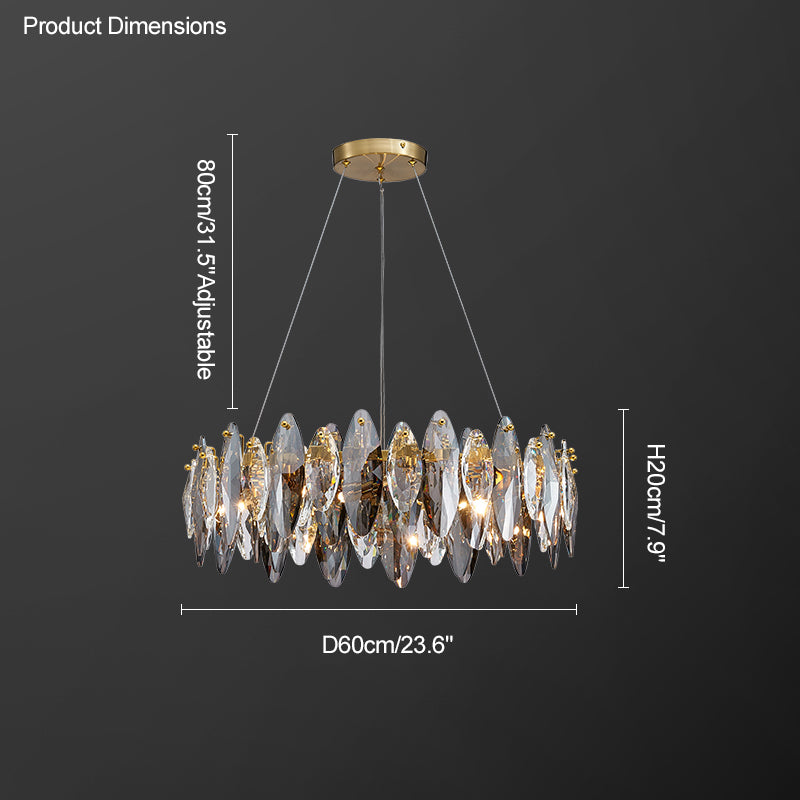 Diff Smoked Crystal Round Chandelier-DF2187