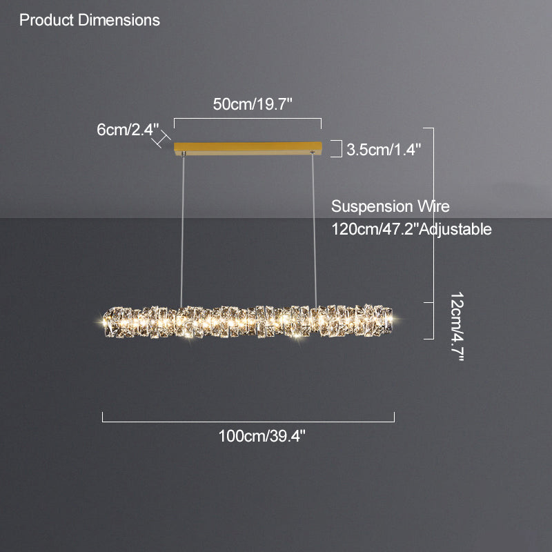 Diff Twist Linear Crystal Chandelier-DF2193