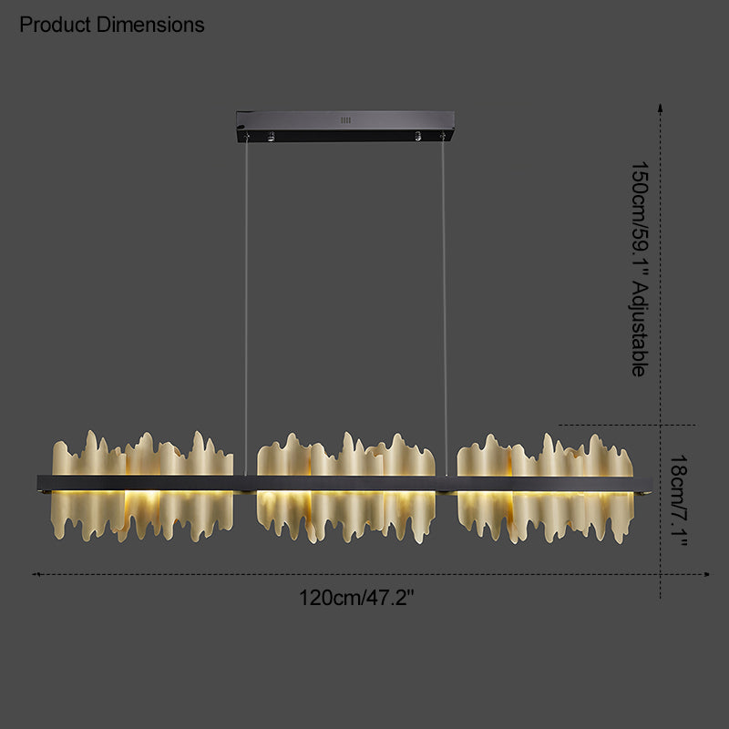 Diff Iceberg Black and Gold Linear Chandelier-DF2184