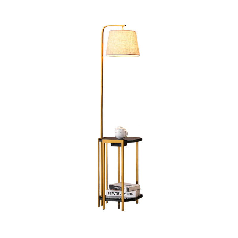 Diff Vintage Linen Floor Lamp with Charging Table-DF7064