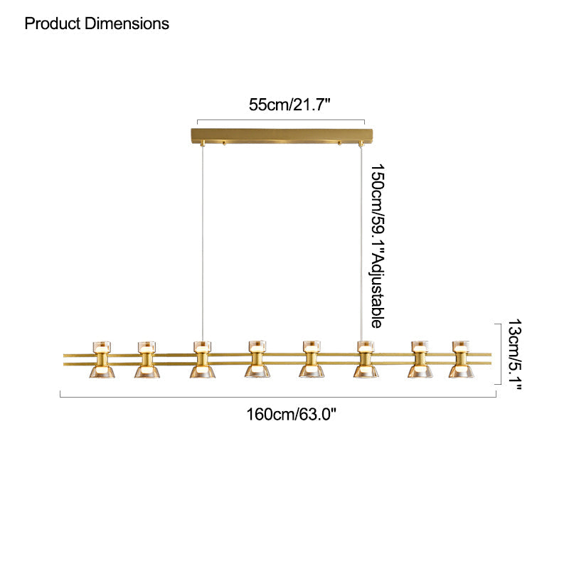 Diff Brass Linear Chandelier-DF2225