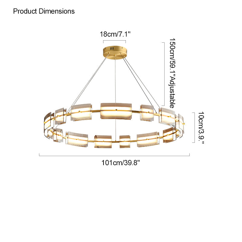 Diff Tiered Circles Glass Chandelier-DF2220
