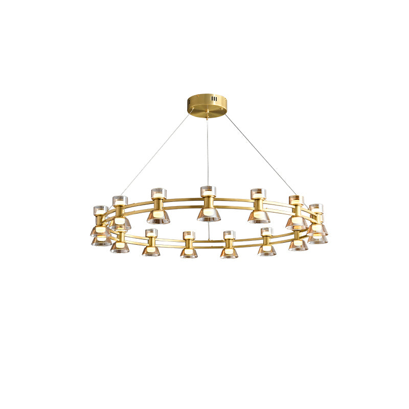 Diff Double Circular Brass Chandelier-DF2224