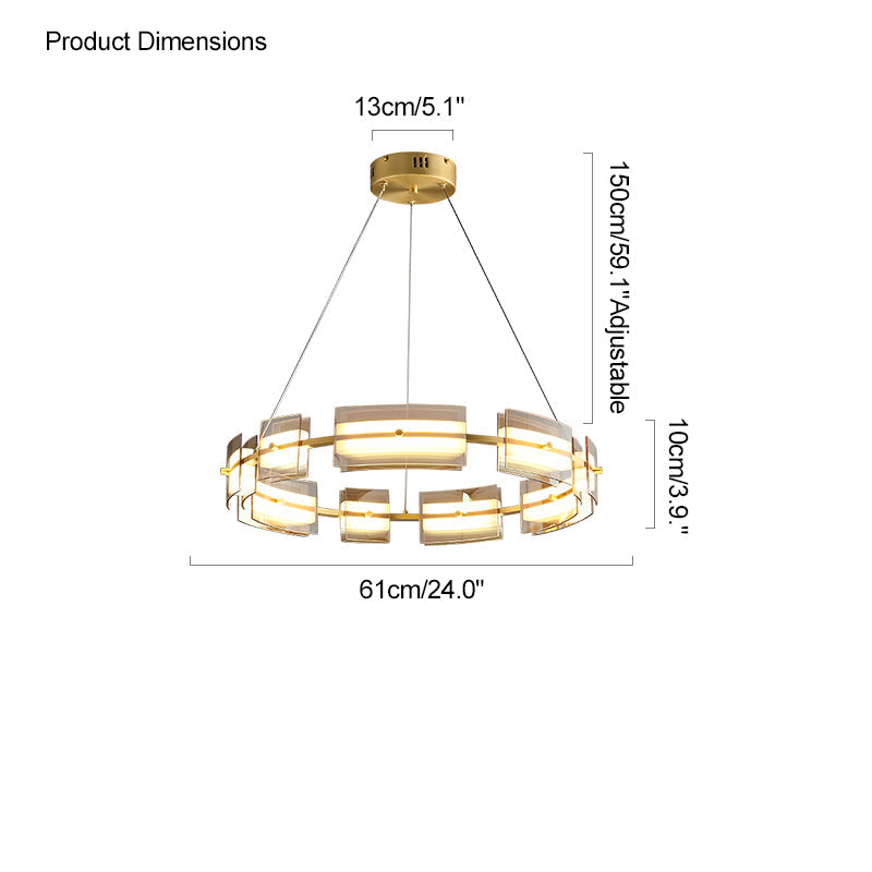 Diff Tiered Circles Glass Chandelier-DF2220