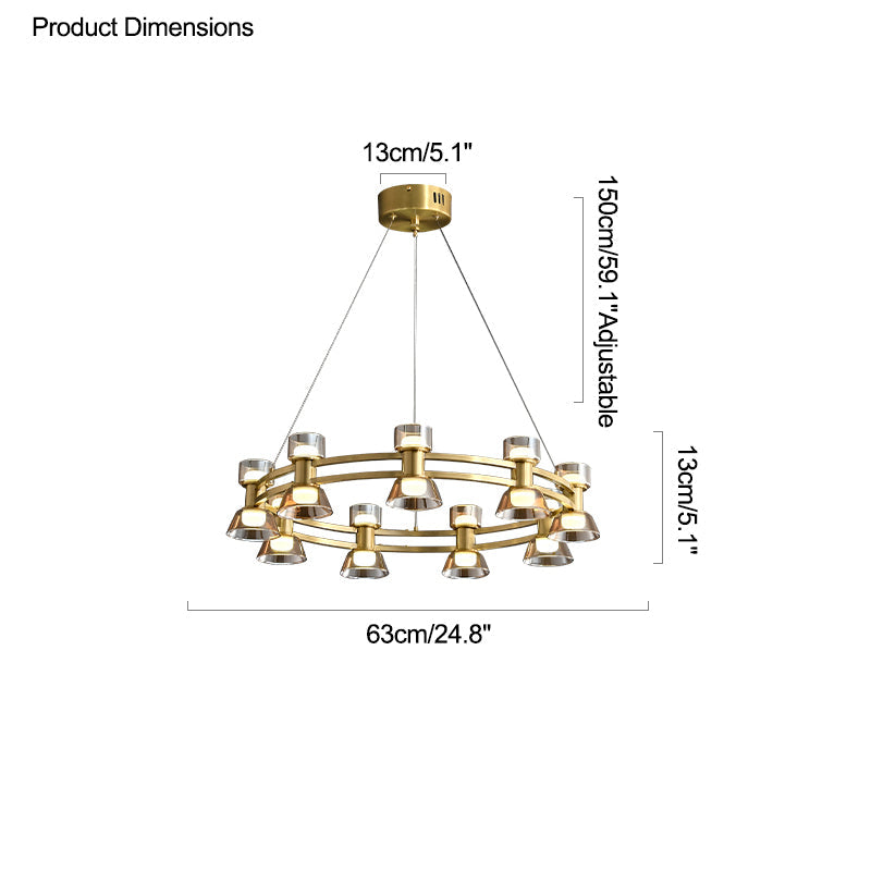 Diff Double Circular Brass Chandelier-DF2224