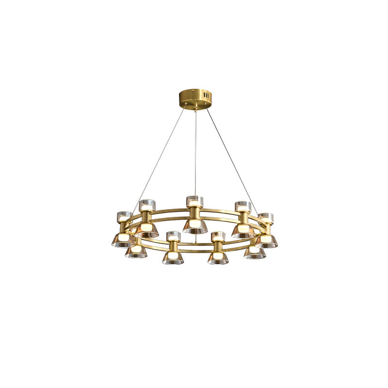 Diff Double Circular Brass Chandelier-DF2224